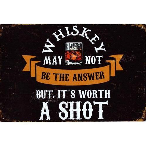 Wandbord reclamebord schild Whiskey Shot bord, Verzamelen, Retro, Huis en Inrichting, Verzenden