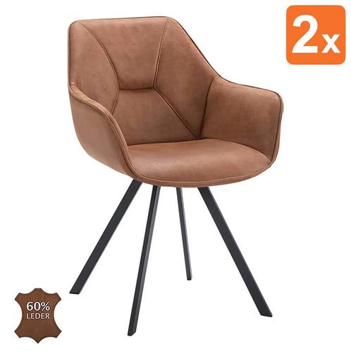 Stoelen | BELI | Leer/Metaal | Camel | Zwarte Poten |, Zakelijke goederen, Horeca | Keukenapparatuur, Nieuw in verpakking, Verzenden