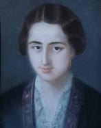 Escuela Colonial (XIX) - NO RESERVE - Retrato de dama, Antiek en Kunst