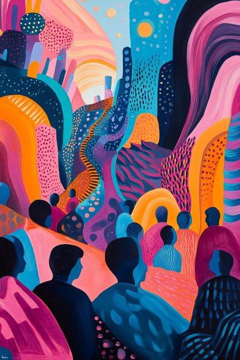 Felix van Horst - Colorful Curves (XXL), Antiek en Kunst, Kunst | Designobjecten