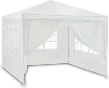 Luxe partytent - 3x3 meter - met wand & dakbekleding - wit beschikbaar voor biedingen
