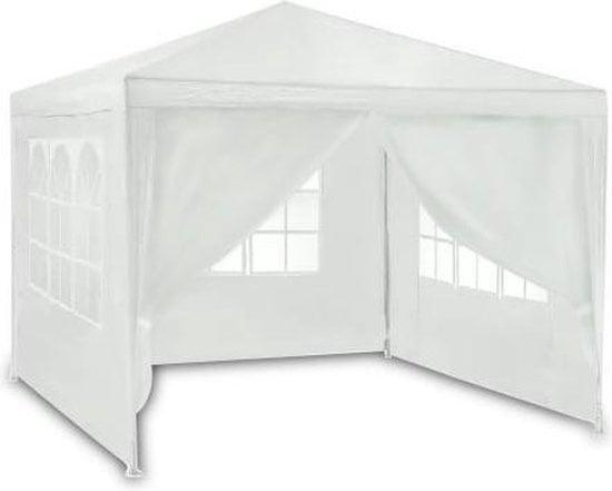 Luxe partytent - 3x3 meter - met wand & dakbekleding - wit, Caravanes & Camping, Tentes, Enlèvement ou Envoi
