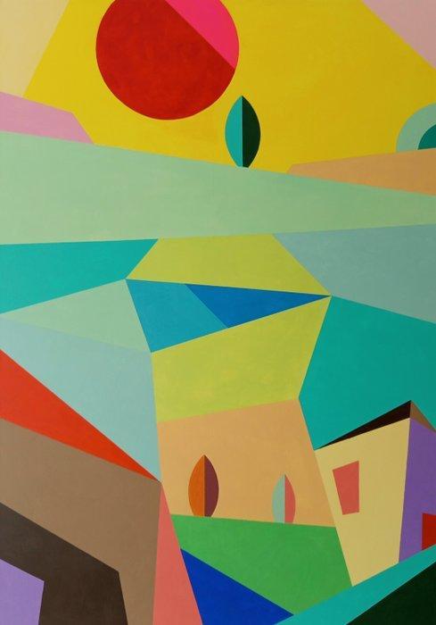 Kasai Massana (1975) - WALKING OUTSIDE SPANISH TOWN. NO, Antiek en Kunst, Kunst | Schilderijen | Modern