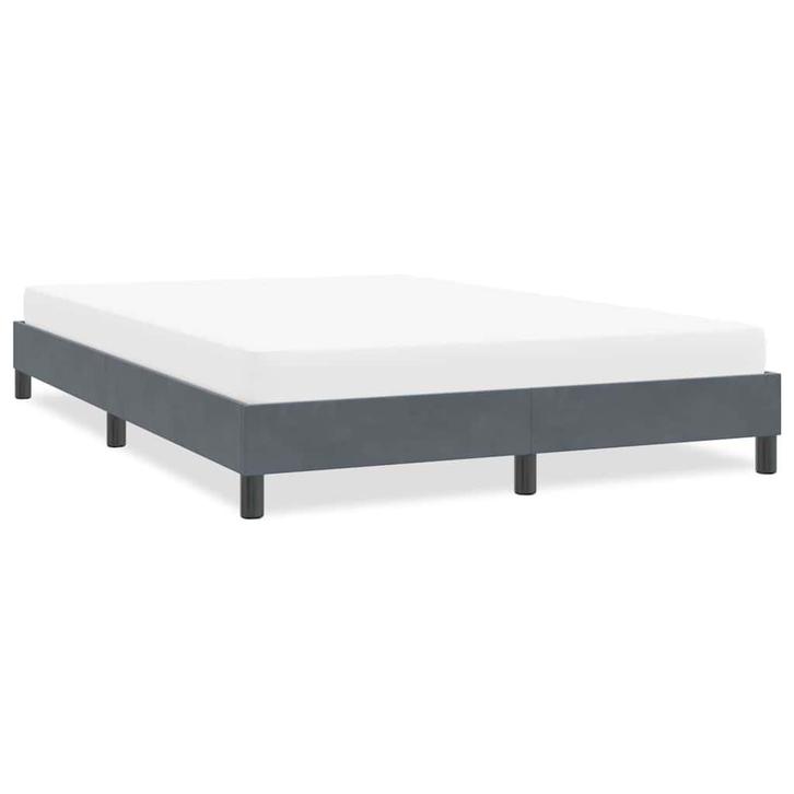 vidaXL Bedframe zonder matras 160x210 cm fluweel donkergrijs, Huis en Inrichting, Slaapkamer | Bedden, Nieuw, Verzenden