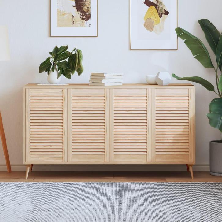 vidaXL Kastdeuren met lamellen 4 st 69x39,4 cm massief, Bricolage & Construction, Serrurerie de bâtiment & Dispositif de fermeture