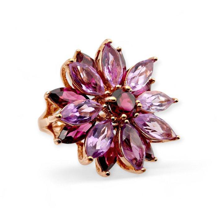 Zonder minimumprijs - Ring Zilver - Amethist, Garnet, Handtassen en Accessoires, Ringen