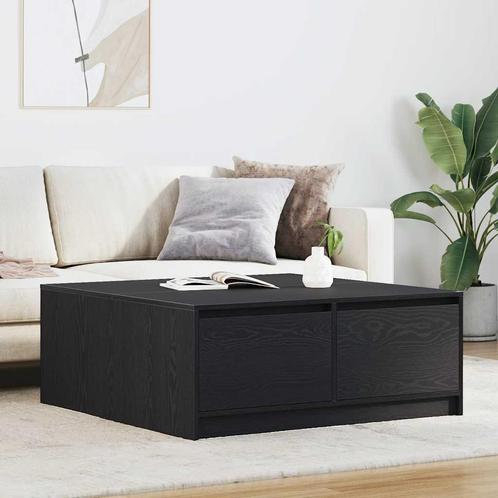 vidaXL Salontafel met lades 100x100x40 cm zwart eikenkleurig, Huis en Inrichting, Tafels | Salontafels, Nieuw, Verzenden
