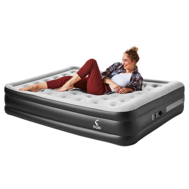 Matelas gonflable 2 personnes Froyak - 200 x 155 x 45 cm, Huis en Inrichting, Slaapkamer | Matrassen en Bedbodems, Verzenden