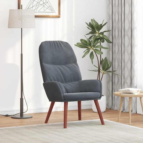 vidaXL Relaxstoel fluweel donkergrijs, Huis en Inrichting, Fauteuils, Nieuw, Verzenden