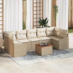 vidaXL 8-delige ligzetel set met kussens Beige Poly Rattan, Verzenden, Nieuw