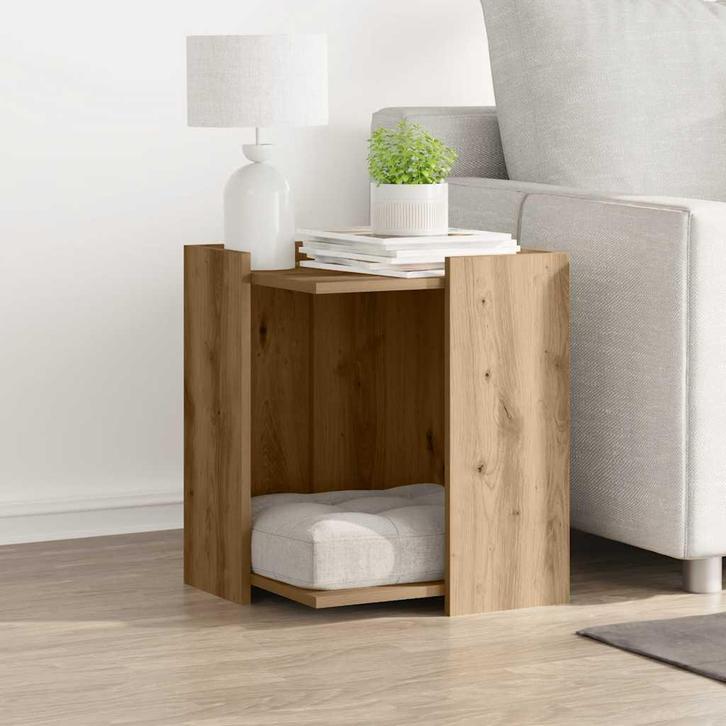 vidaXL Kattenbakkast 42x42x51 cm bewerkt hout artisanaal, Dieren en Toebehoren, Katten-accessoires, Nieuw, Verzenden