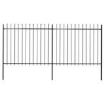 vidaXL Tuinhek met speerpunt staal 359x150 cm zwart, Tuin en Terras, Verzenden, Nieuw