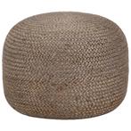 vidaXL Poef handgemaakt 45x30 cm jute lichtgrijs, Maison & Meubles, Canapés | Repose-pieds & Poufs, Verzenden
