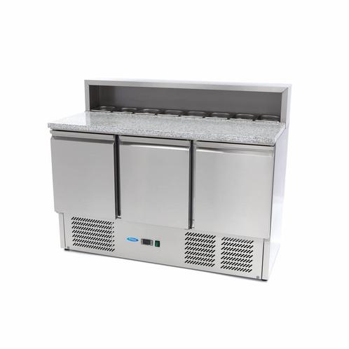Pizzawerkbank - 137 cm - 3 Deuren - 8 x 1/6 GN - incl. RVS, Zakelijke goederen, Horeca | Keukenapparatuur, Nieuw in verpakking