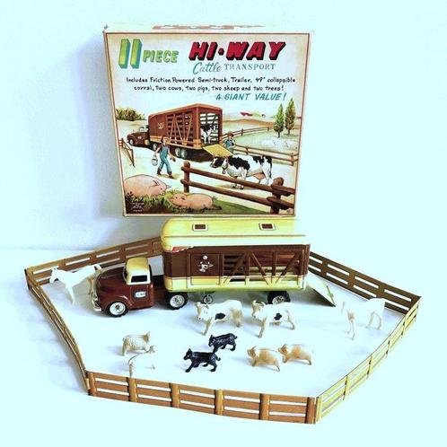 Alps - Speelgoed Hi-Way Cattle Transport Set, Boxed - Japan, Antiek en Kunst, Antiek | Speelgoed