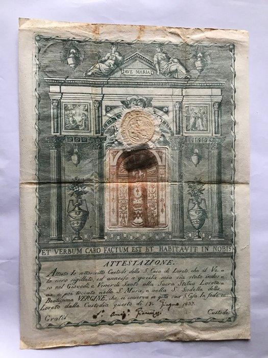 Reliekhouder - Papier - 1800-1850 - Sluier van de Maagd van, Antiek en Kunst, Kunst | Niet-Westerse kunst