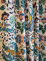 Tissu Art déco exclusif avec lézards et perroquets -