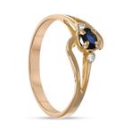 Bague - 18 carats Or jaune -  0.55ct. tw. Saphir - Diamant, Nieuw