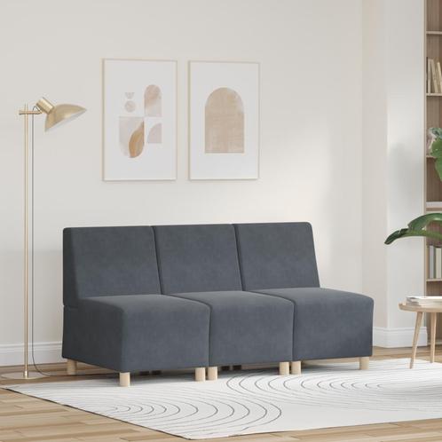vidaXL Sofa Stoelen 3 pcs Donkergrijs 55 x 74 x 82 cm, Huis en Inrichting, Zetels | Zetels, Nieuw, Verzenden