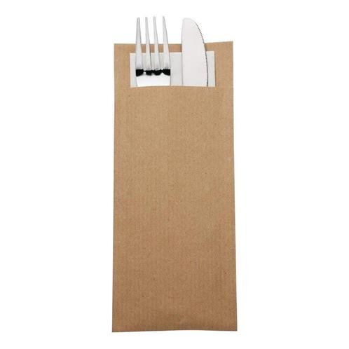 Bestekzakje | Incl. Servet | Papier | 500 Stuks | 195x57mm, Zakelijke goederen, Horeca | Keukenapparatuur, Nieuw in verpakking