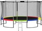 Trampoline 305 cm regenboog - met veiligheidsnet & ladder -