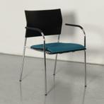 Thonet vergaderstoel, blauw, 4-poot onderstel, Huis en Inrichting, Stoelen, Gebruikt, Ophalen of Verzenden