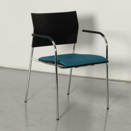 Thonet vergaderstoel, blauw, 4-poot onderstel, Maison & Meubles, Chaises, Enlèvement ou Envoi