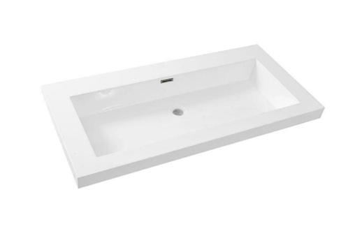 Vision kunstmarmer wastafel zonder kraangat 100x46 wit, Maison & Meubles, Salle de bain | Meubles de Salle de bain, Enlèvement ou Envoi