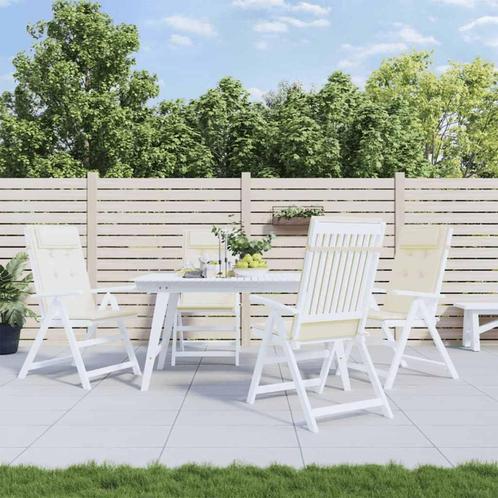 vidaXL Stoelkussens 4 st hoge rug oxford stof crèmekleurig, Huis en Inrichting, Woonaccessoires | Kussens, Nieuw, Verzenden