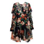 Twinset • zwarte jurk met bloemen • XXS (IT38), Kleding | Dames, Twinset, Verzenden, Zwart, Maat 42/44 (L)
