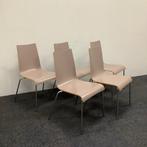 Complete set van 5 stuks Kantinestoelen/stapelstoelen, Taupe, Vijf, Zes of meer stoelen, Gebruikt