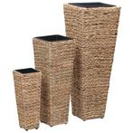 Plantenbakken Set 3 Bruin | Retour Deal | Voor Binnen, Tuin en Terras, Overige materialen, Verzenden, Minder dan 60 cm, Vierkant
