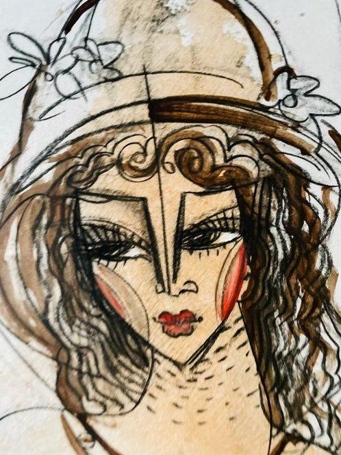 Hrasarkos (1975) - Portrait, Antiek en Kunst, Kunst | Schilderijen | Klassiek