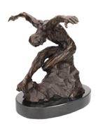 Sculpture, Abstracte man in atletische pose - 28 cm - Bronze, Antiek en Kunst