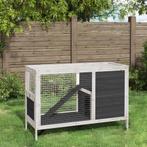 vidaXL Konijnenhok 103x44x69,5 cm massief grenenhout grijs, Dieren en Toebehoren, Verzenden, Nieuw