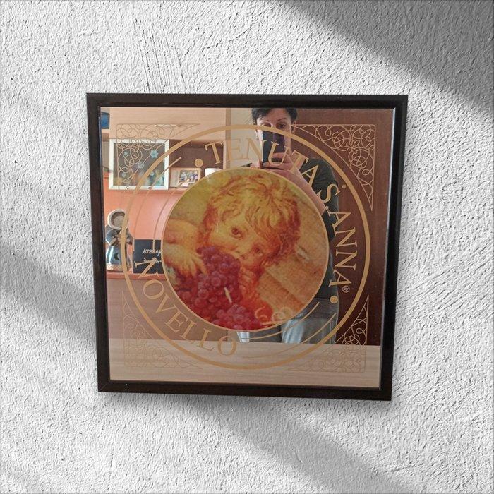 Spiegel - Glas - Decoratief kader - Novello wine, Antiquités & Art, Antiquités | Assiettes décoratives & Carrelages