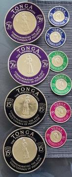 Tonga 1962/1963 - 38 zeldzame Tongaanse postzegels en munten, Postzegels en Munten, Gestempeld