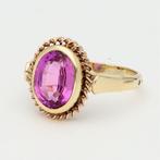 Ring - 14 karaat Geel goud - 3.12ct. tw. Saffier, Handtassen en Accessoires, Ringen, Nieuw