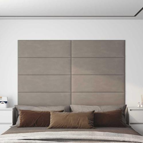 vidaXL Wandpanelen 12 st 3,24 m² 90x30 cm fluweel lichtgrijs, Doe-het-zelf en Bouw, Platen en Panelen, Nieuw, Verzenden