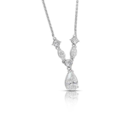 Zonder Minimumprijs - Ketting met hanger - 18 karaat Witgoud, Handtassen en Accessoires, Antieke sieraden