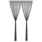 vidaXL Gordijn macramé 140x240 cm katoen antraciet, Maison & Meubles, Verzenden