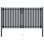vidaXL Poort dubbel 306x220 cm staal antraciet, Tuin en Terras, Verzenden, Nieuw