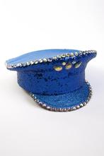 Pet Blauwe Kapiteinspet 59 Diamanten Blauw Glitter Glitters, Vêtements | Femmes, Chapeaux & Casquettes, Ophalen of Verzenden