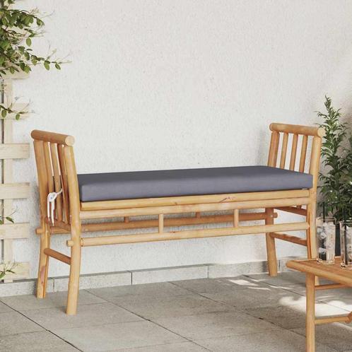 vidaXL Tuinbank met kussen Bruin 110 x 38 x 65cm Bamboe, Tuin en Terras, Tuinsets en Loungesets, Nieuw, Verzenden