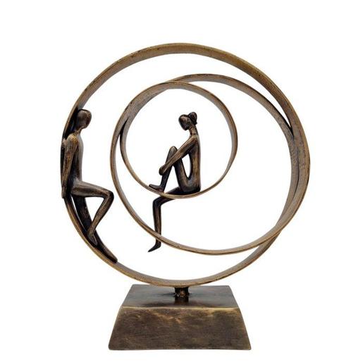 Beeldje - Koppel in eeuwige verbondheid - Brons, Antiek en Kunst, Kunst | Designobjecten