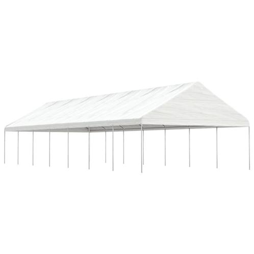 vidaXL Prieel met dak 15,61x5,88x3,75 m polyetheen wit, Tuin en Terras, Partytenten, Nieuw, Verzenden