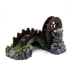 Brug met luchtaansluiting watermolen 26 cm / Aquariumdecorat, Verzenden, Nieuw