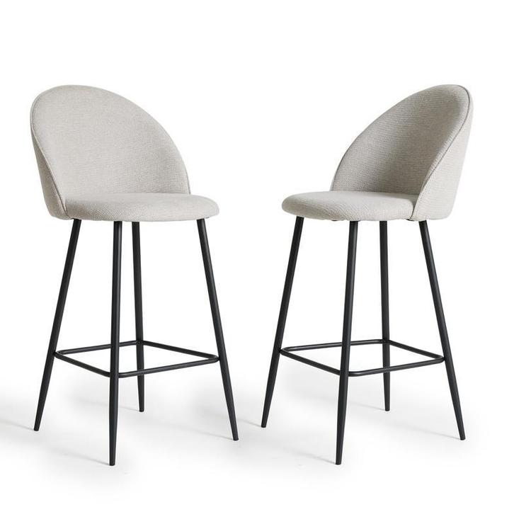 Lot de 2 tabourets de bar en chenille - gris - Hauteur, Maison & Meubles, Accessoires pour la Maison | Autre, Neuf, Envoi