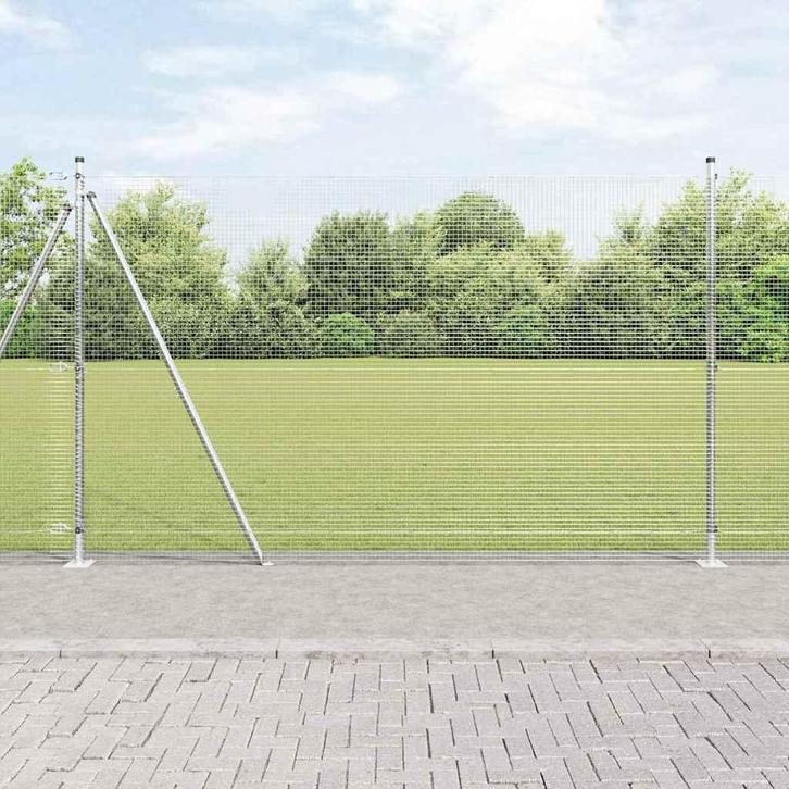 vidaXL Hekpaal. Zilver 50 x 1,6 m (16 x 16 mm gaas) Staal, Tuin en Terras, Tuinhekken en Hekwerk, Nieuw, Verzenden