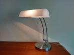 Lampe de table - Lampe de notaire - Nickel Mat - Verre opale